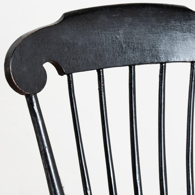 19th Century Swedish Child’s Black Rocking Chair For Sale - Image 4 of 13