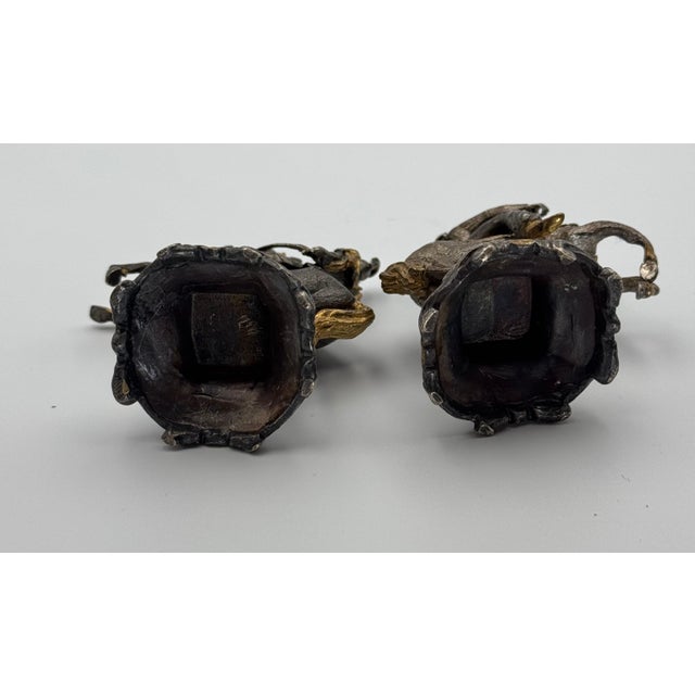 Mid 20th Century Pair of Vintage Gilded Metal Equestrian Figurines For Sale - Image 5 of 6