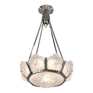 French Art Deco Chandelier by Maurice Model Cristalleries De Verdun - 1930s France For Sale
