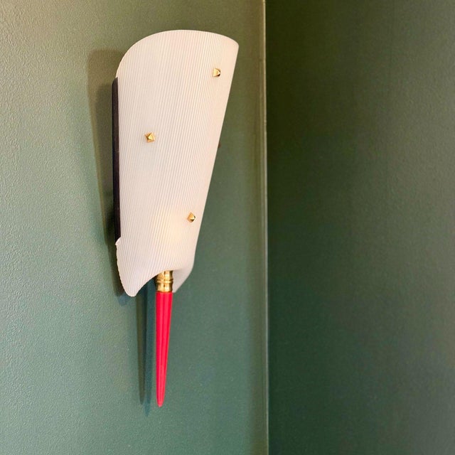 1960s Pair of Mid-Century Wall Sconces in the Style of Pierre Guariche For Sale - Image 4 of 5