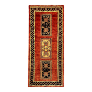 Vintage Hand-Knotted Persian Kashkoli Runner 2'10" X 7'0"