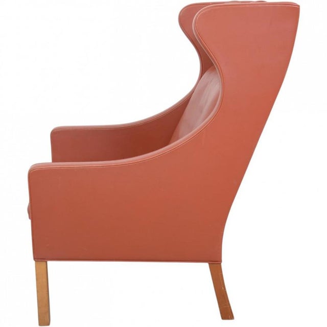 2204 Wing Chair in Cognac Leather by Børge Mogensen, 1990s For Sale - Image 18 of 18