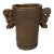 Mayan Style Hand Carved Bronzed Metal Finish Vase For Sale