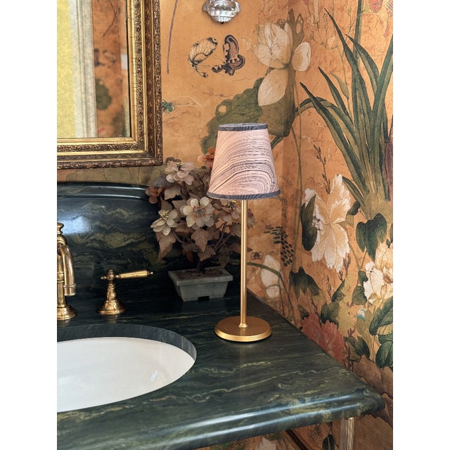 2020s Maison Maison Design Pink Marble Paper Lampshade For Sale - Image 5 of 7