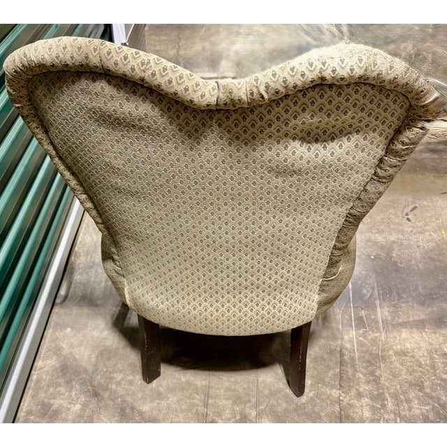 Mid 20th Century Upholstery Heart-Back Accent Chair For Sale - Image 4 of 6