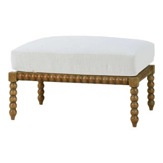 French Country Mahogany Bobbin Ottoman For Sale