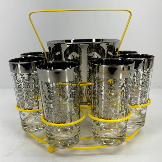 Mid-Century Modern Mid-Century Modern Lusterware Highball Set With Ice Bucket For Sale - Image 3 of 7