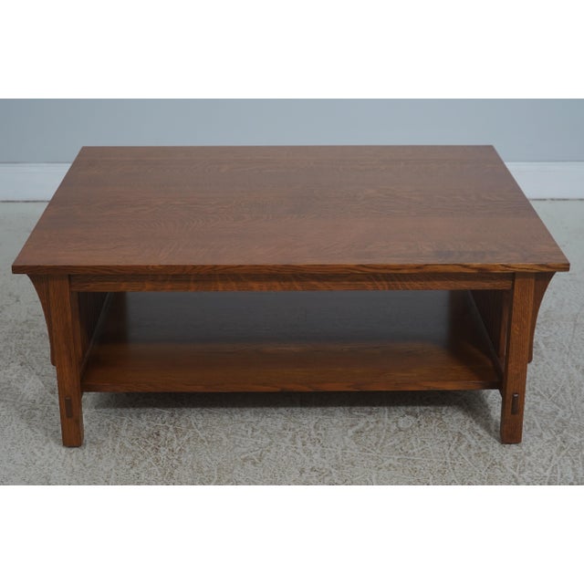 Age: C.1994 Details: Finish no. 35 High Quality Construction Oak Arts & Crafts Style 2 Tier Mortise & Tenon Construction...