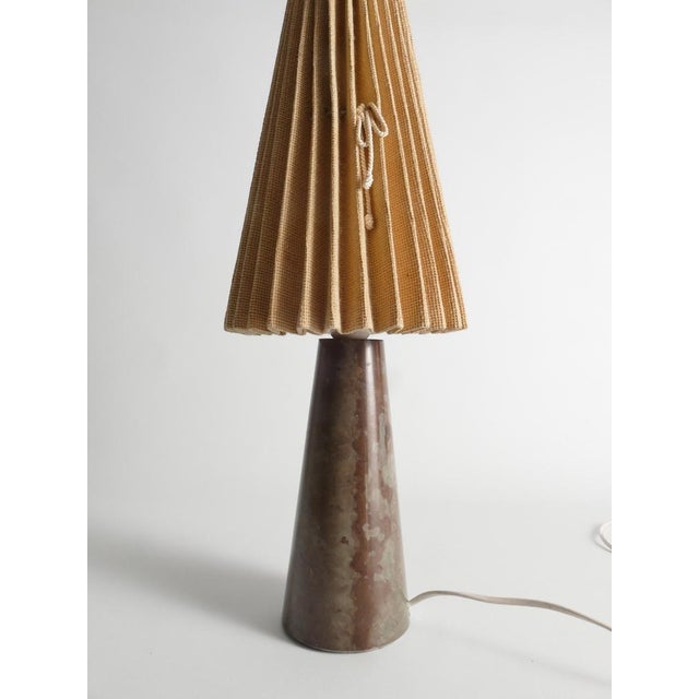 Mid-Century Modern Brown Limestone Table Lamp by Jan Johansson, Sweden, 1970s For Sale - Image 3 of 11