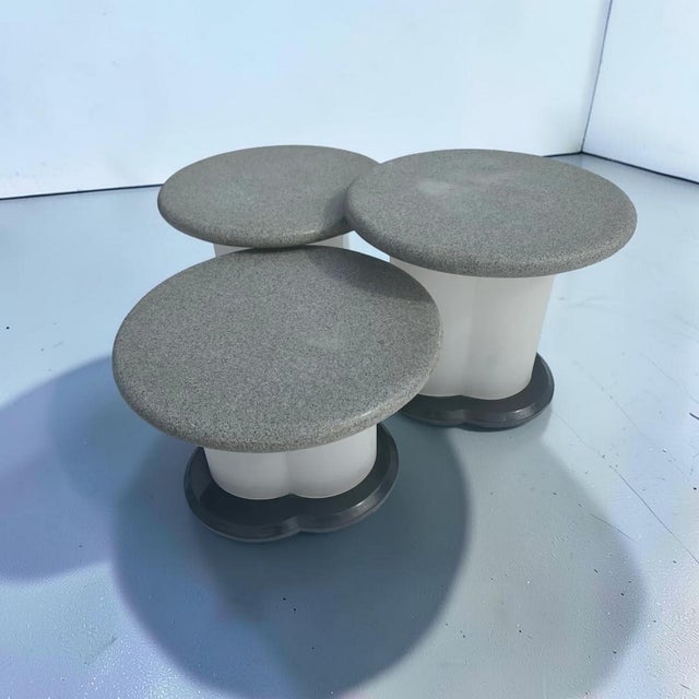 Frosted Lucite and Stone Nesting Tables - Set of 3 For Sale In Miami - Image 6 of 11