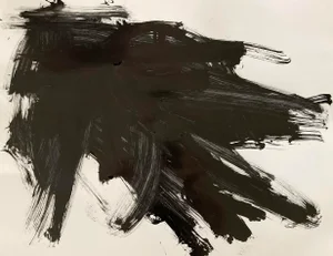 Abstract Ink Painting 22x28 Original by Erik Sulander on White Paperboard