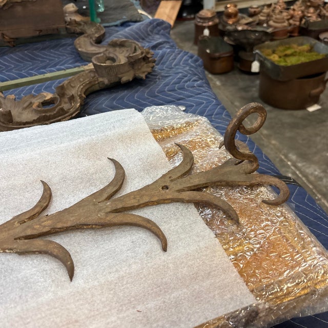 Metal Mid 20th Century Hand Forged Wrought Iron Rack For Sale - Image 7 of 12