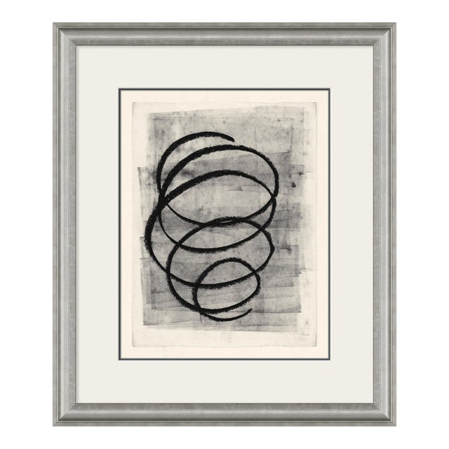 Black Swirl No. 7 Framed Art Print For Sale