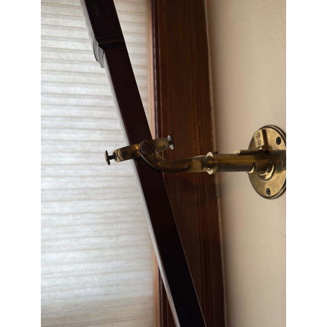 Brass 19th Century, English Mahogany & Brass Nautical Gimbal Thermometer, Barometer For Sale - Image 8 of 9