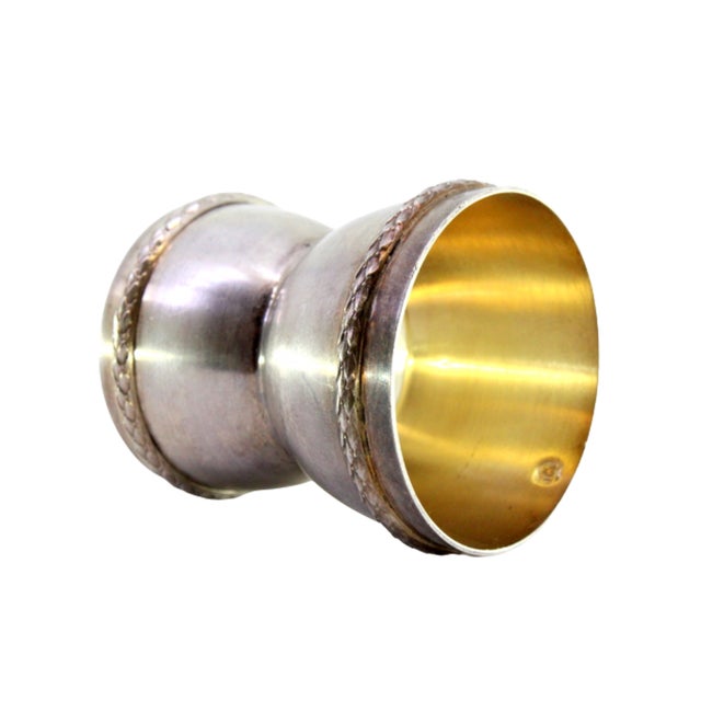 Metal Silver Egg Holder with Double Frieze For Sale - Image 7 of 7