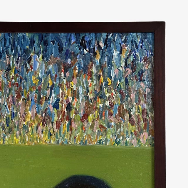 Vintage Abstract Landscape With Shadow, Signed (Acrylic on Canvas) For Sale - Image 4 of 5