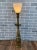 Vintage Brass Torchiere Table Lamp with Milk Glass Shade Dimensions H 35.5” D 6” Base 5” x 5”