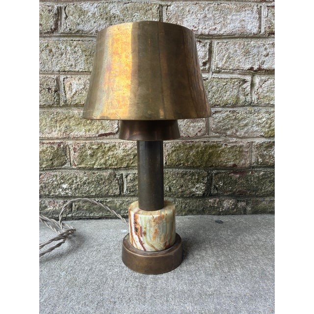 Vintage Brass and Marble Table Lamp For Sale - Image 12 of 12