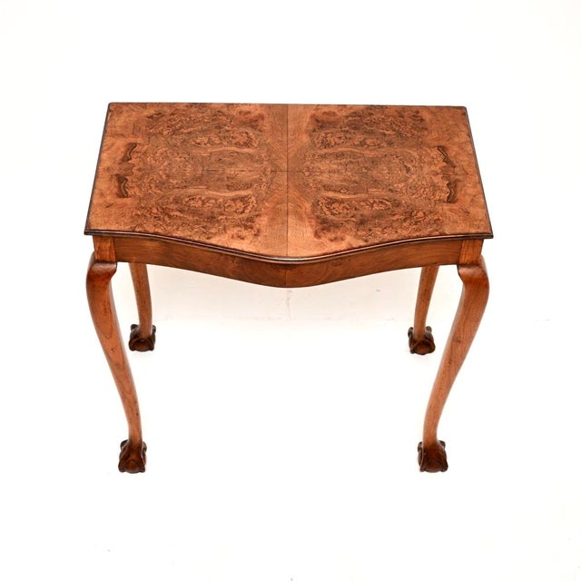 Vintage Burr Walnut Console Table, 1930 For Sale - Image 6 of 7
