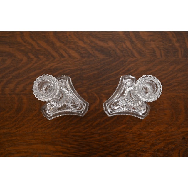 Glass Tiffany & Co. Clear Crystal Candlesticks With Dragon Motif, Pair For Sale - Image 7 of 12