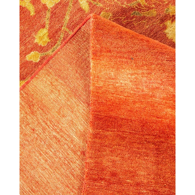 Eclectic, One-of-a-Kind Hand-Knotted Area Rug - Orange, 11' 8" x 14' 9" For Sale In New York - Image 6 of 8