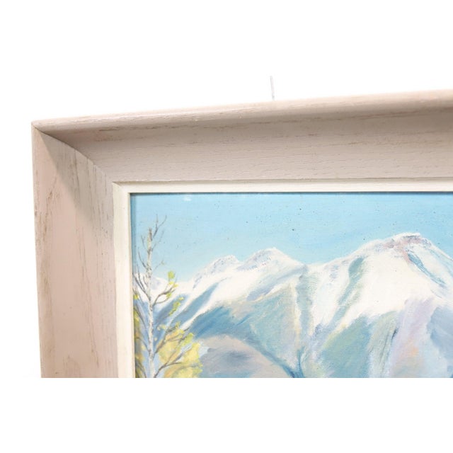 Mid 20th Century **"Mediterranean Garden Terrace" – Framed Original Oil Painting Signed on the Bottom For Sale - Image 4 of 6