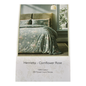 Cabbages & Roses London Duvet 3 Pce Queen Set Henrietta Pattern in CornFlower Blue