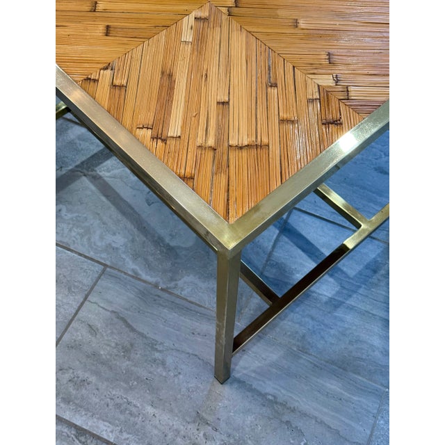 Karl Springer Style Reed and Brass Side Tables, a Pair For Sale - Image 15 of 17
