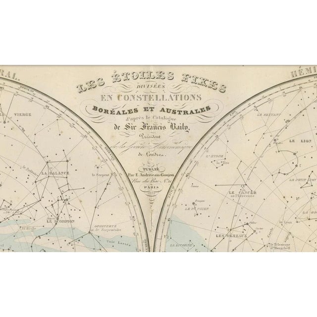 Antique Celestial Star Map – Northern & Southern Hemispheres, Andriveau-Goujon 1860 This elegant antique celestial chart,...