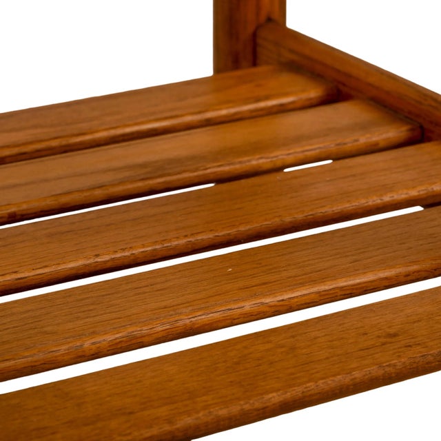 1970's Mersman Solid Oak & Smoked Glass End Tables / Magazine Tables - Set of Two For Sale - Image 12 of 13