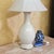 Vintage Cream Ceramic Urn Table Lamp With Brass Accents & Shade - Hollywood Regency For Sale - Image 16 of 18