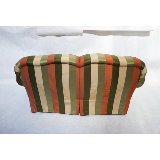 Late 20th Century Custom Edward Ferrell Silk Stripe Loveseat For Sale - Image 4 of 18