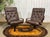 Norwegian Swivel Chairs in Leather and Beech, 1970s, Set of 2 For Sale - Image 15 of 15