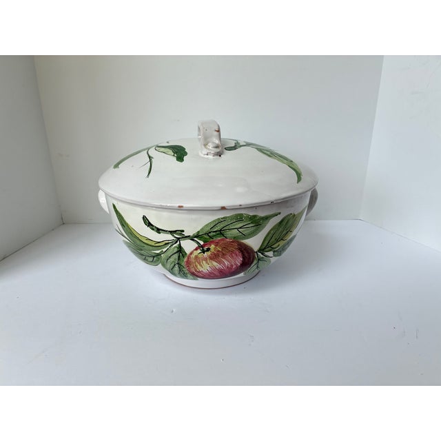 Late 20th Century Vintage Hand-Painted Italian Farmhouse Ceramic Pottery Large Soup Tureen | Made in Italy For Sale - Image 5 of 16