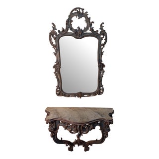 Console with Mirror, Set of 2 For Sale