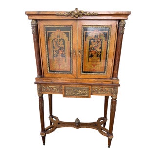 A Late 18th Century Dutch Mahogany and Floral Marquetry Cabinet on Stand, For Sale