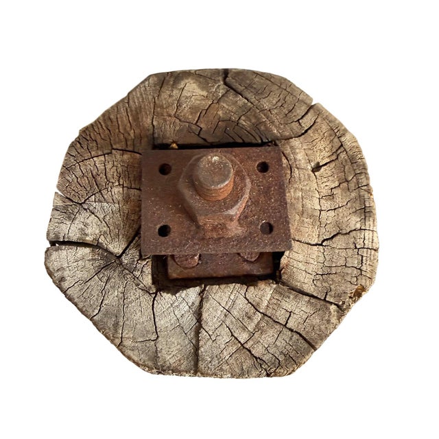 Mid 20th Century Vintage Rustic Old Wood Banister Leg For Sale - Image 5 of 8