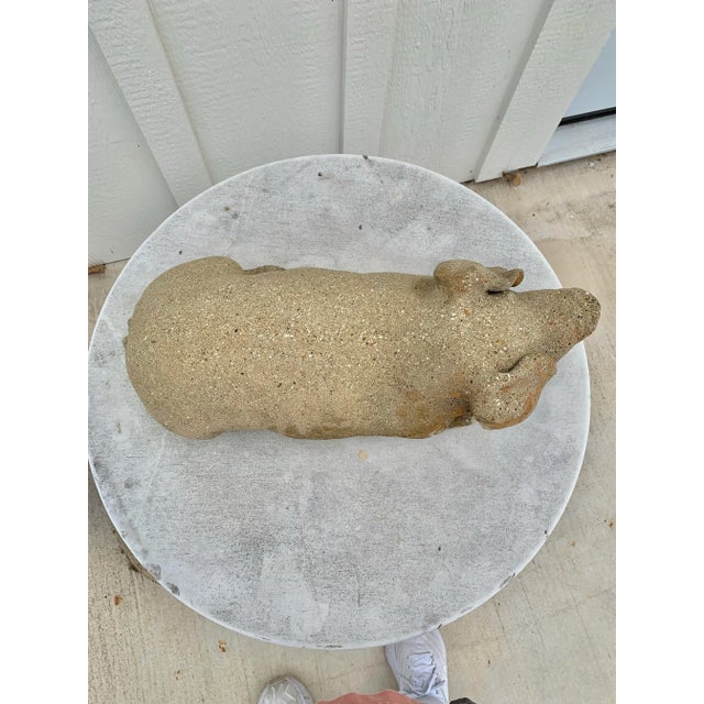 20th Century Vintage Concrete Garden Pig Statue For Sale - Image 9 of 12