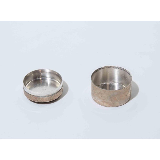 Italian Silver Cylindrical Pill Box, 1960s For Sale - Image 3 of 5