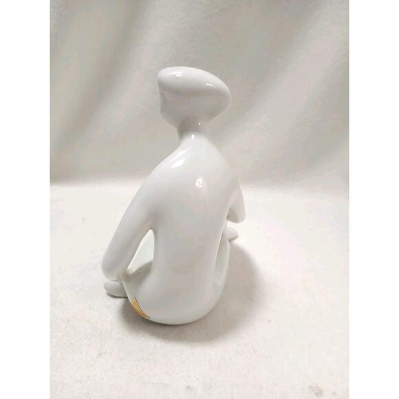 White Royal Dux Czeckoslovakian Nude Woman Figurine 7" White Porcelain MCM Art Deco For Sale - Image 8 of 18