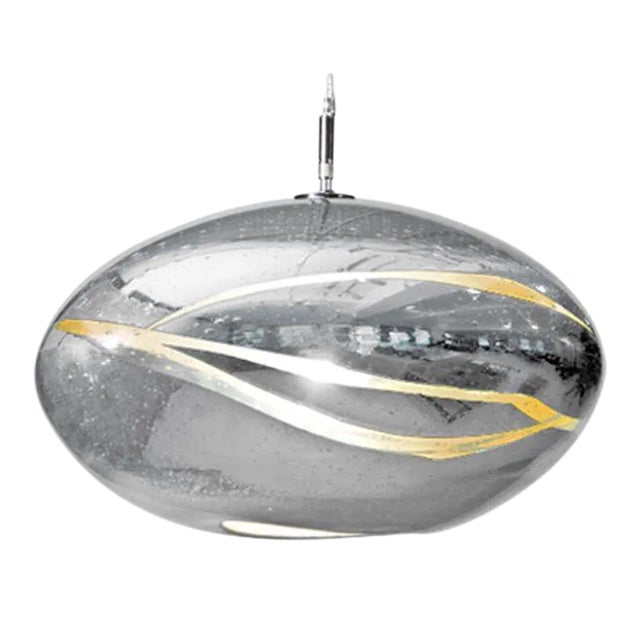 Orbit Pendant Light from the Vista Swirl Collection in Silver For Sale