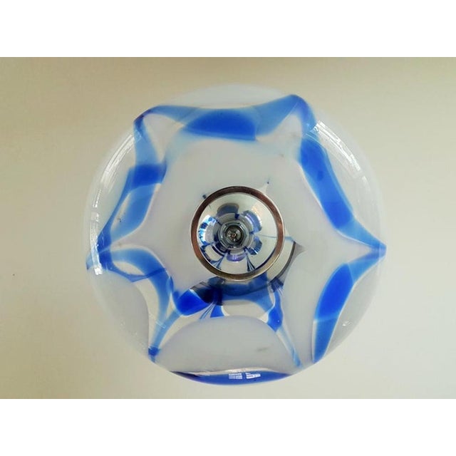 Pendant Lamp in Blue Glass and Chrome from Mazzega, Italy, 1960s For Sale - Image 10 of 18