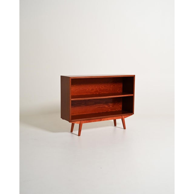 Scandinavian Bookcase with Open Mahogany Shelves, 1960s For Sale - Image 4 of 9