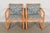 A gorgeous pair of Modern or Postmodern armchairs, club chairs, or lounge chairs In the style of Milo Baughman By Hank...