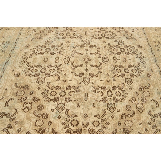 Beige Vintage Hamadan Wool Rug Handmade With Allover Motif For Sale In New York - Image 6 of 7
