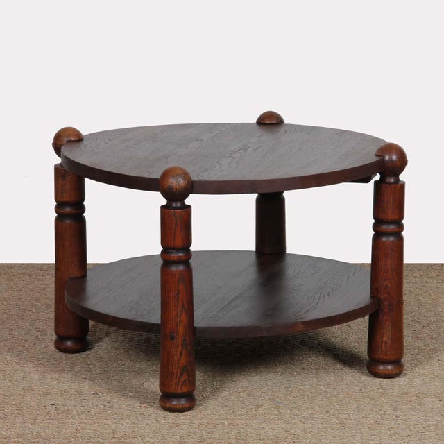 1950s Oak Coffee Table in the style of Charles Dudouyt, 1950s For Sale - Image 5 of 5