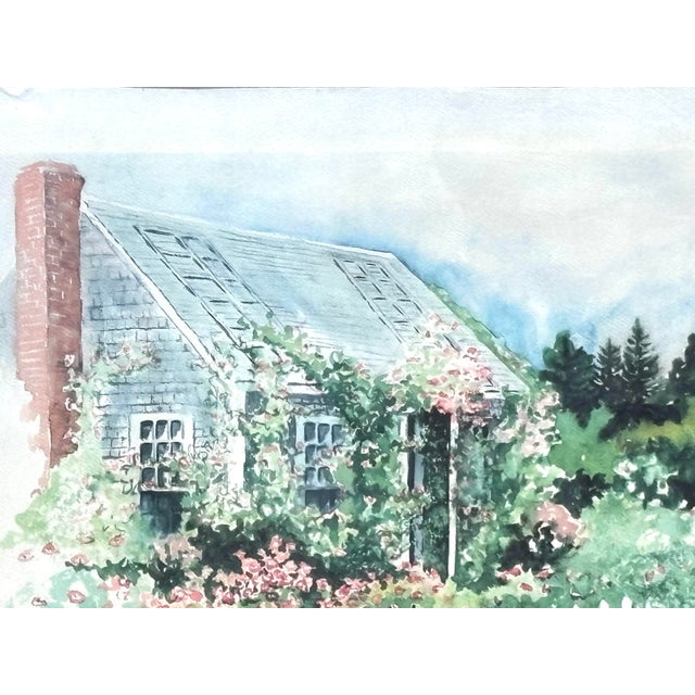 A lovely summer cottage watercolor numbered and signed by Fedor, 487/750 limited edition. It depicts a cottage behind a...