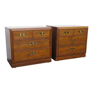 Thomasville Hollywood Regency Large Nightstands Side End Tables a Pair For Sale