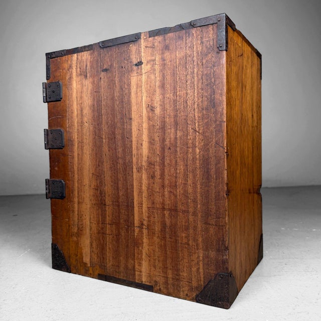 Japanese Wooden Writing Cabinet, 1900s For Sale - Image 11 of 14