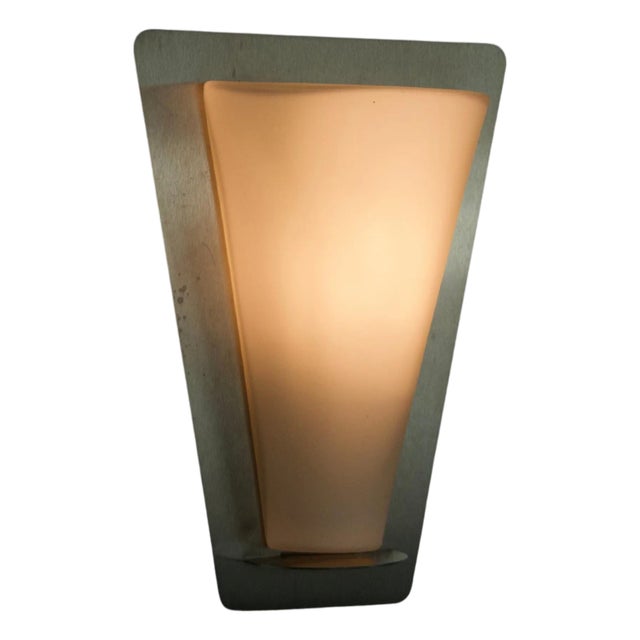 Metal and Opaline Glass Wall Lamp from Glashütte Limburg, 1960s For Sale